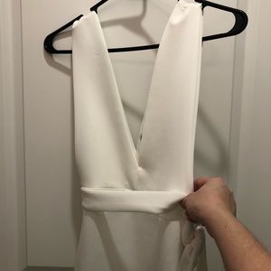 White scuba midi dress